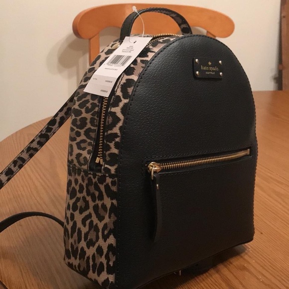 kate spade leopard backpack
